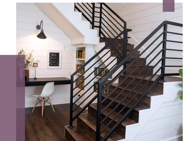 Перила для лестницы в доме в Коломне от 7351 руб. — ПРОЛЁТ-Клм