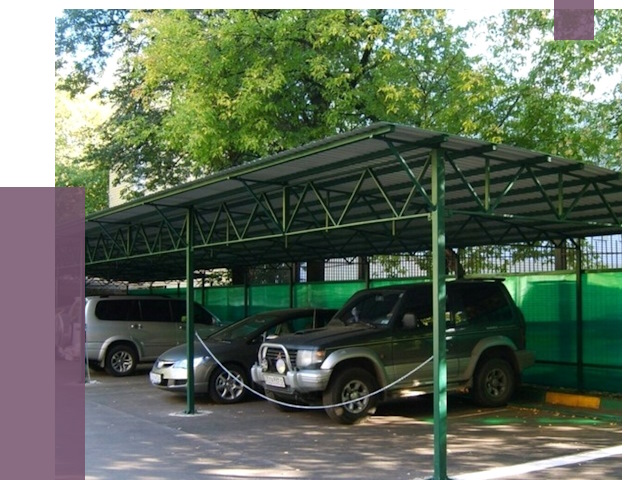 Навесы для парковки в Коломне от 79591 руб. заказать | ПРОЛЁТ-Клм