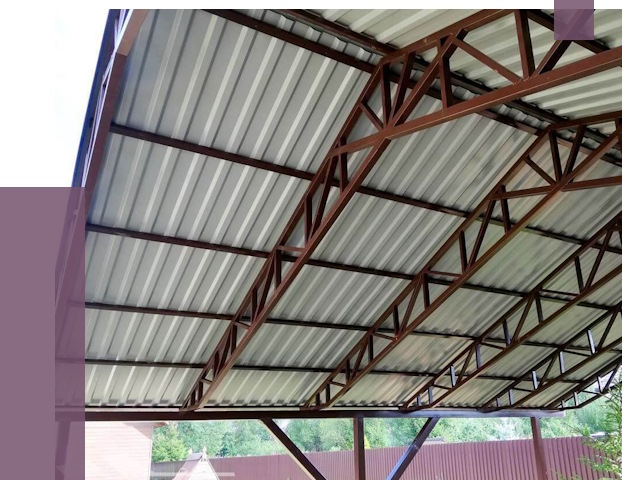 Навесы из профнастила в Коломне от 7300 руб. | ПРОЛЁТ-Клм