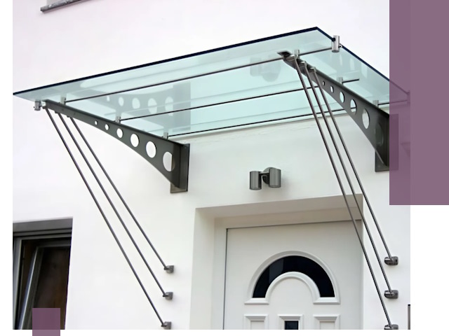 Козырьки над входом под ключ в Коломне — изготовление и монтаж