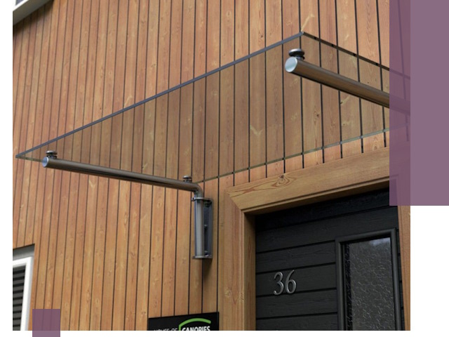 Стеклянные козырьки на входы и фасады в Коломне