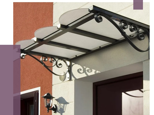 Односкатные козырьки в Коломне от 8314 руб.  | ПРОЛЁТ-Клм