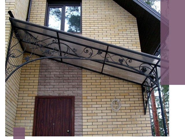 Односкатные козырьки из металла под ключ в Коломне