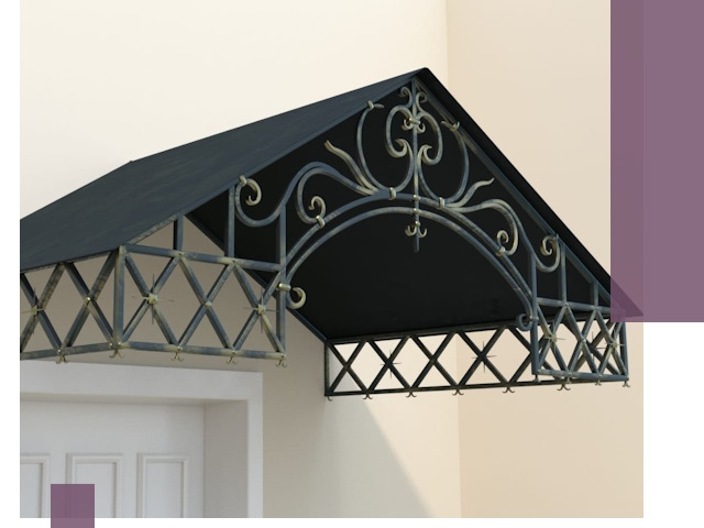 Двускатные металлические козырьки под ключ в Коломне