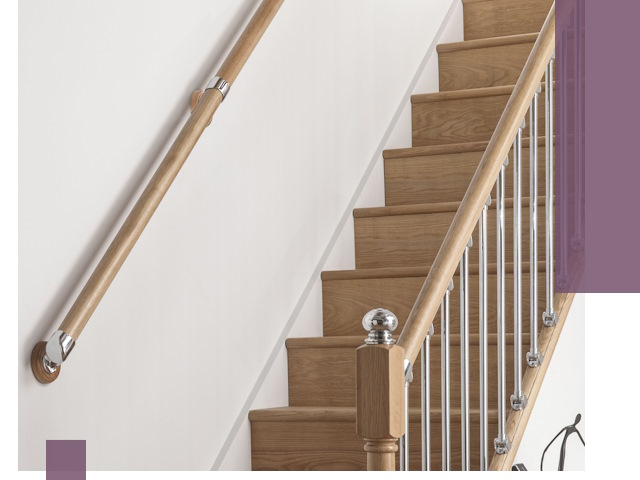 Пристенные поручни из стали и нержавейки под монтаж в Коломне